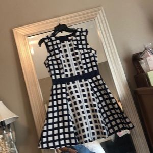 Jessica Simpson navy/white fit n flare dress